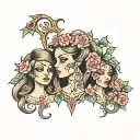 3 daughters tattoo design idea