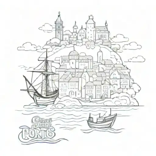 porto city and hamburg city with anchor tattoo tattoo design idea