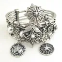 3D charm bracelet  - multiple layers   - diamonds and pearls  - 3 layers  - heart bangle, R bangle, star bangle, feather tattoo design idea