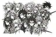 Anime characters tattoo design idea