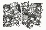 Anime characters tattoo design idea