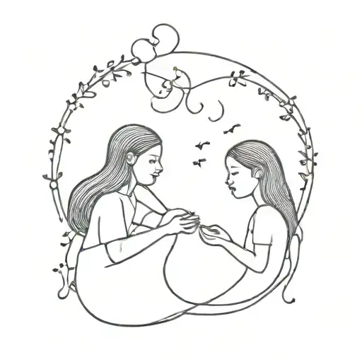 matching for sister play tattoo design idea