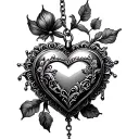 cherish with heart shaped locket tattoo design idea