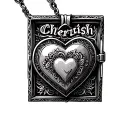 cherish with heart shaped locket tattoo design idea