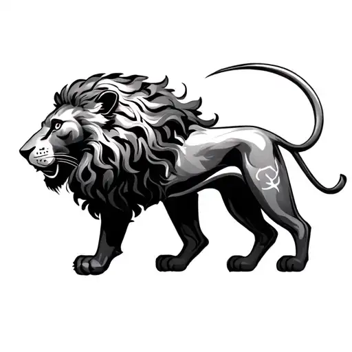 Mixture between astrological sign of the scale and the astrological sign lion tattoo design idea