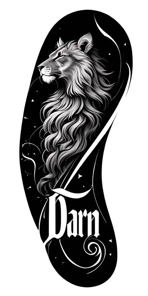 "Darron" leo zodiac sign tattoo design idea