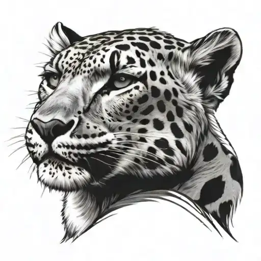 snow leopard tattoo design idea