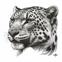 snow leopard tattoo design idea