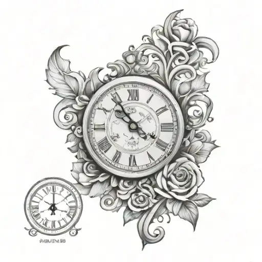 clock XV.XI.MMXXIV Amelia tattoo design idea