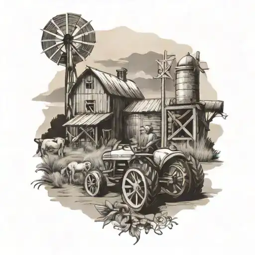 Farm tattoo design idea