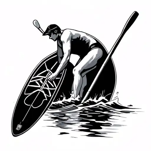Paddleboard tattoo design idea