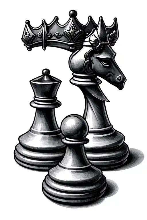 Knight and King chess pieces tattoo design idea