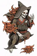 Spooky evil nun tattoo design idea