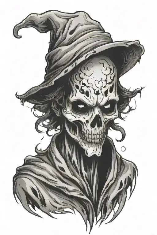 ghost face tattoo design idea