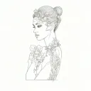 a woman's eyebrows tattoo design idea