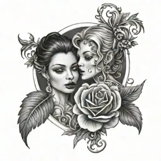 forbidden love tattoo design idea