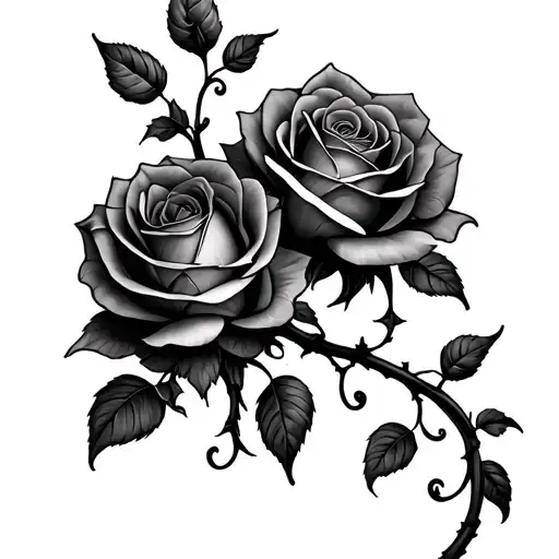 2 rose vine tattoo tattoo design idea