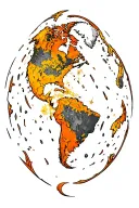 world travel tattoo design idea