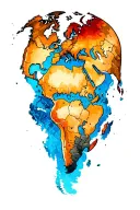 world travel tattoo design idea