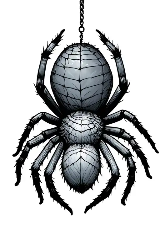 baby Spider Hanging From Web tattoo design idea
