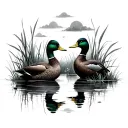 ducks and swamp tattoo design idea