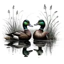 ducks and swamp tattoo design idea