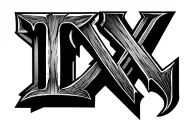 Letters I X and number 9 realms tattoo design idea