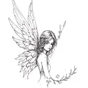 sketch tattoo pixie wings crosses drawing tattoo design idea