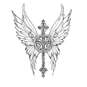 sketch tattoo pixie wings crosses drawing tattoo design idea