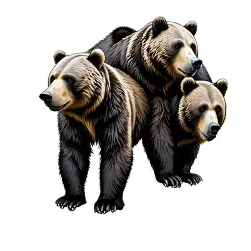 3 Bears tattoo design idea