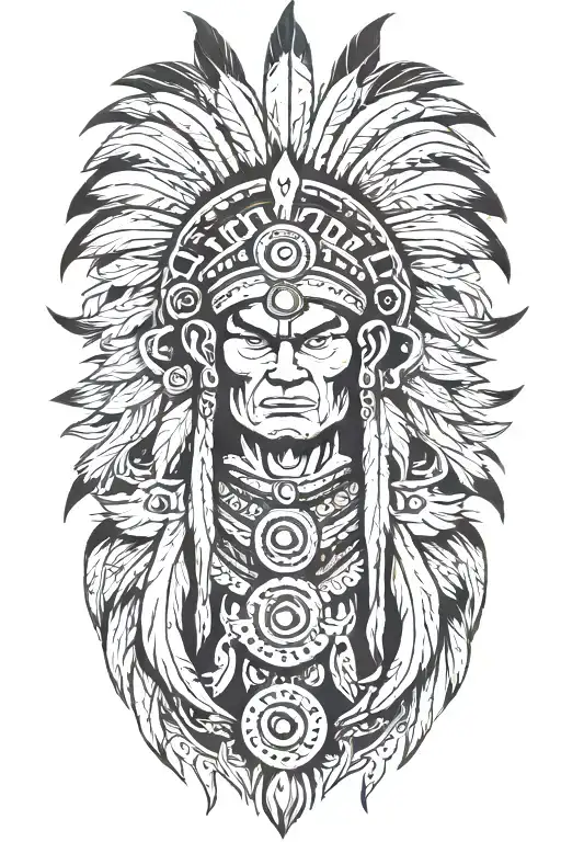 super saiyan indian chief tattoo design idea