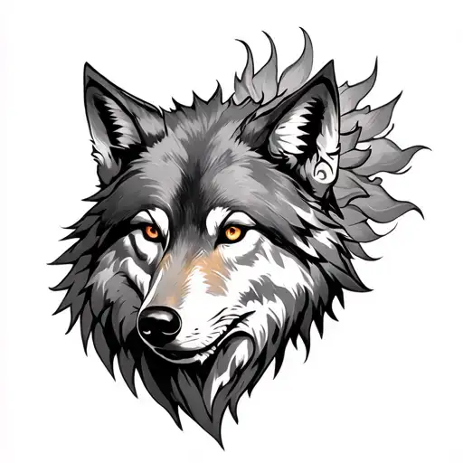 wolf heart norse mythology tattoo design idea