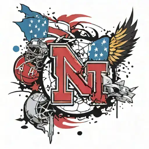 Incorporate symbols of Colorado pro sports teams and Nebraska cornhuskers into a cohesive and visually striking tattoo tattoo design idea
