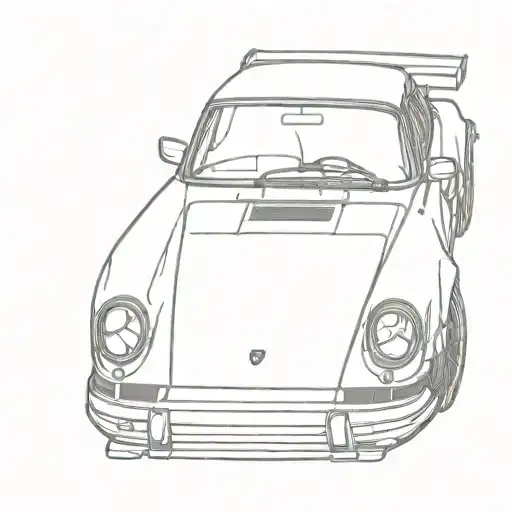 classic porsche 911 turbo car tattoo design idea