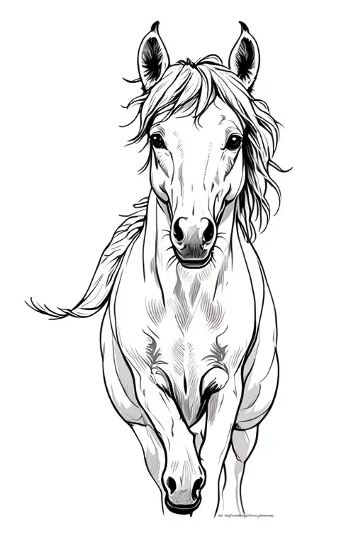 horse dog wild tattoo design idea