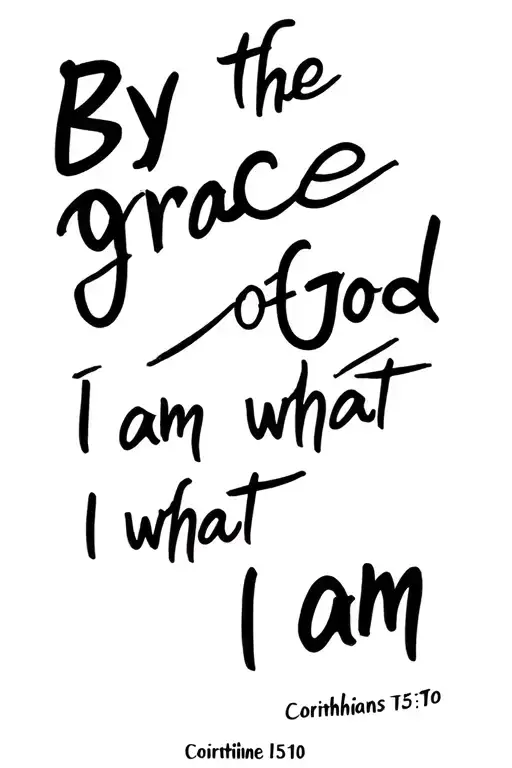 by the grace of god i am what i am corinthians 15:10 tattoo design idea