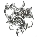 twin flame tattoo design idea