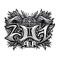 The number 19 with ZJR and ALR incorporated with a cross  tattoo design idea