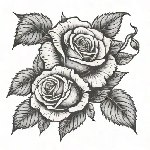 a rose and garden growing from concrete tattoo design idea