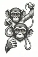Monkey See No Evil Hear No Evil Speak No Evil Eye tattoo design idea