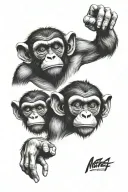 Monkey See No Evil Hear No Evil Speak No Evil Eye tattoo design idea