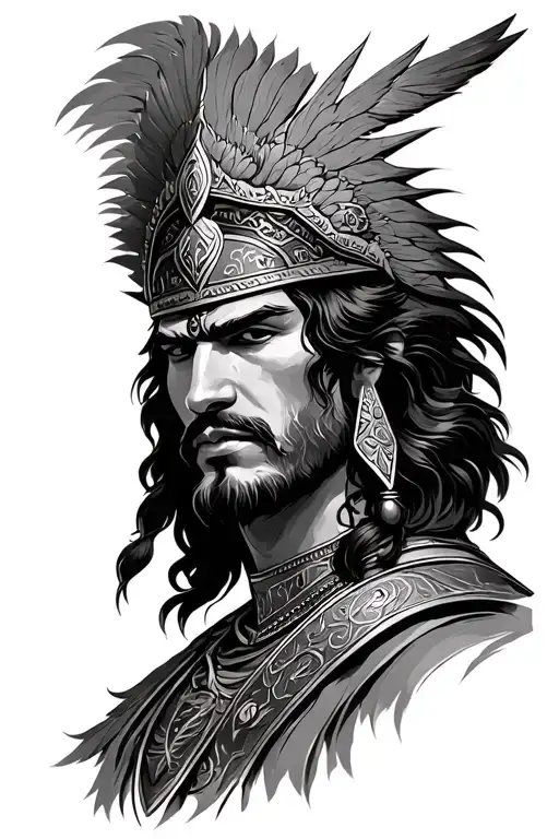 Persian warrior and 777 inside tattoo design idea