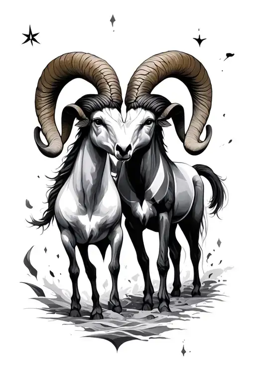 Aries and Sagittarius  tattoo design idea