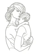 Mom supporting boy tattoo design idea