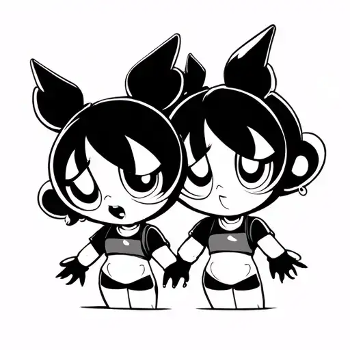 powerpuff girls as a men tattoo design idea