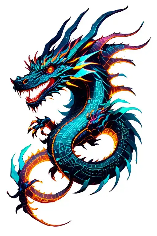 cybersiglism dragon japanese tattoo design idea