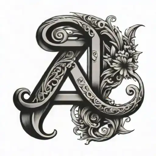 Letters G J X J V JM initials tattoo design idea