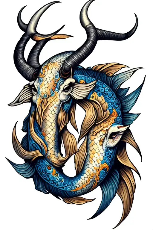 Taurus and Pisces tattoo design idea