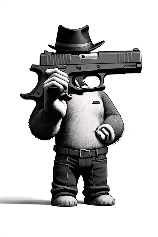 Ted from Ted 2 holding a Glock 19 like a gangster  tattoo design idea