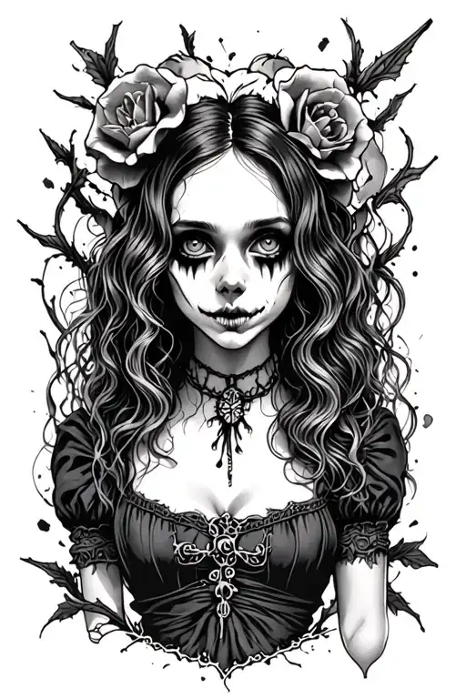 horror Alice madness returns tattoo design idea
